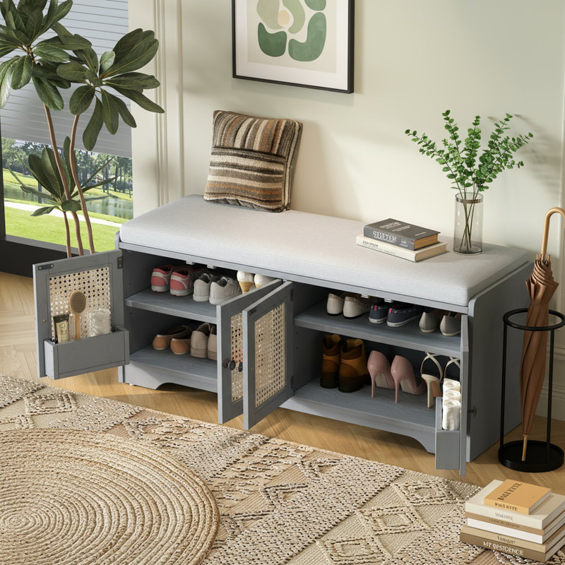Banc de rangement Rustic, Gris