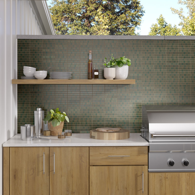 Newtro 12 x 12 Ceramic Decorative Accent Tile, Green
