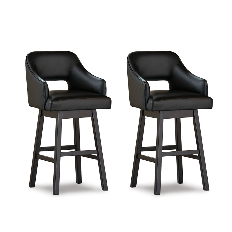Tabouret pivotant Nestor, Tabouret de bar (siège d'une hauteur de 31 po), Noir
