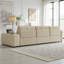 114" Cat-Scratch Resistant 3-Seater Sofa with Asymmetrical Armrest Design and Solid Wood Frame, Pet-Friendly for Modern Living Rooms