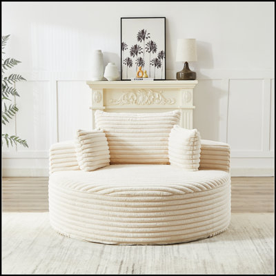 Fauteuil-lit une place en velours côtelé moelleux et éponge, sans assemblage requis, moderne et confortable pour le salon et la chambre.