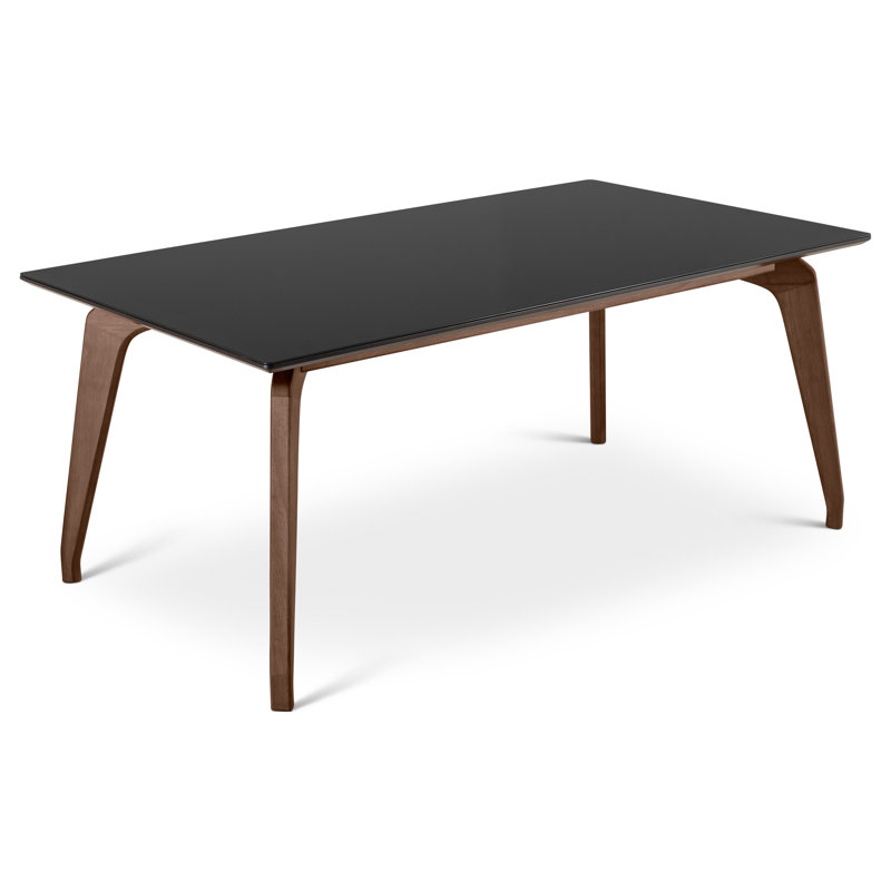 Modern Brazilian Glass Dining Table, Black, 29.5" H x 70.75" L x 39.25" W