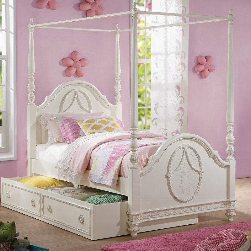Ivory single trundle bed