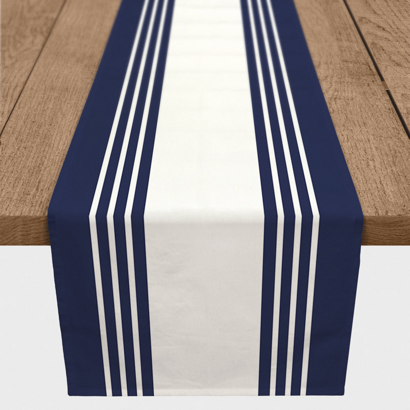 Chemin de table Breyana, P 16 po x L 90 po, Bleu marine
