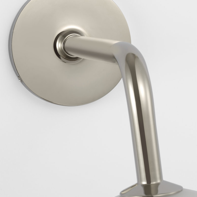 Amber Lewis Ponce 9" Sconce, Polished Nickel, White, 8.5" H x 13" W x 17" D