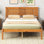 Full Size Bed Frame With Strong Headboard - Wood Slat Support, No Box Spring, Oak Finish Platform Robust Base, Spring
