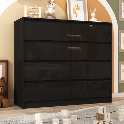 high gloss black dresser High Gloss Black 6 Drawer Lowboy