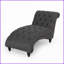 Chaise longue contemporaine courbée avec capitonnage à boutons - Siège de salon pour une personne | Tissu | Bois | Sans accoudoirs-1444098471