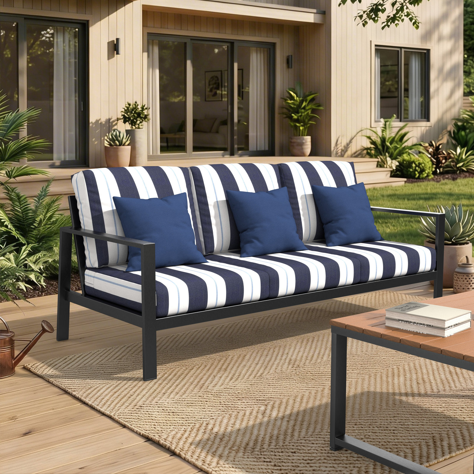 Townsend 80" Sunbrella® Patio Sofa, Sunbrella Relate Harbor, No, None