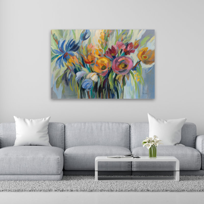 Bouquet de dahlias - Fleurs de feu, H 40 po x l 60 po
