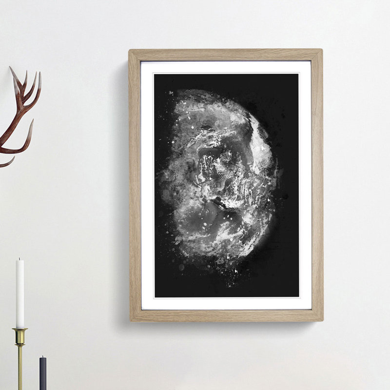 Amazing Image Of Earth - Single Picture Frame Print on MDF, 33cm H x 24cm W x 2cm D, Oak Framed