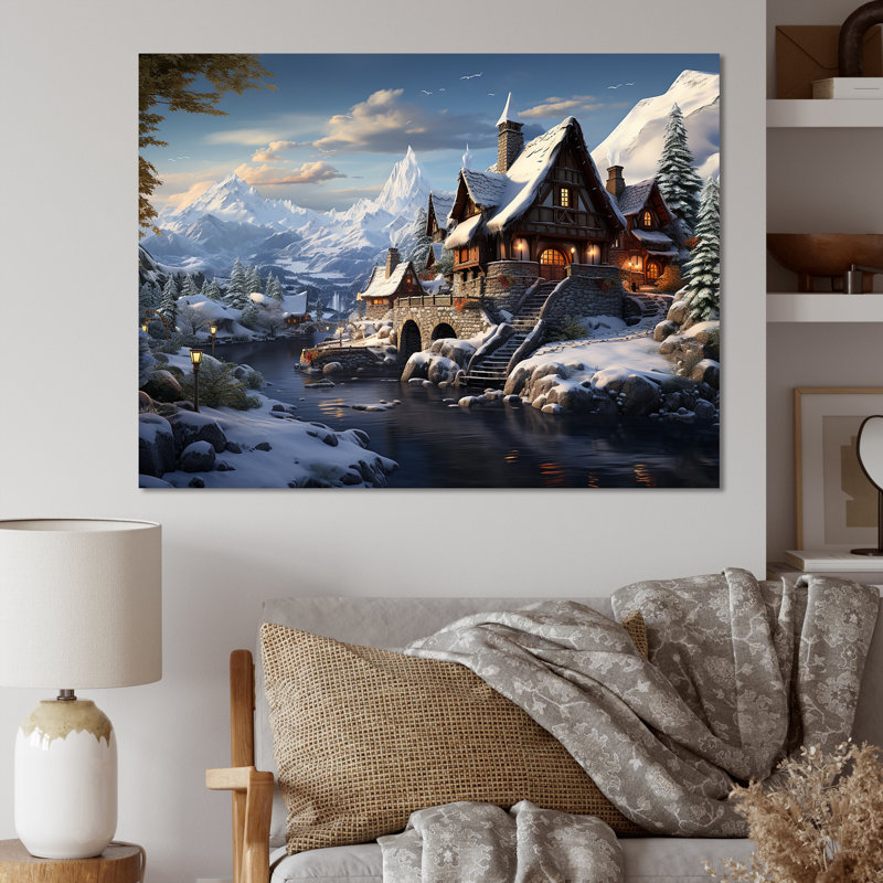 Allemagne, Allemagne, paysage d'hiver, Toile tendue, H 34 po x l 44 po x P 1,5 po