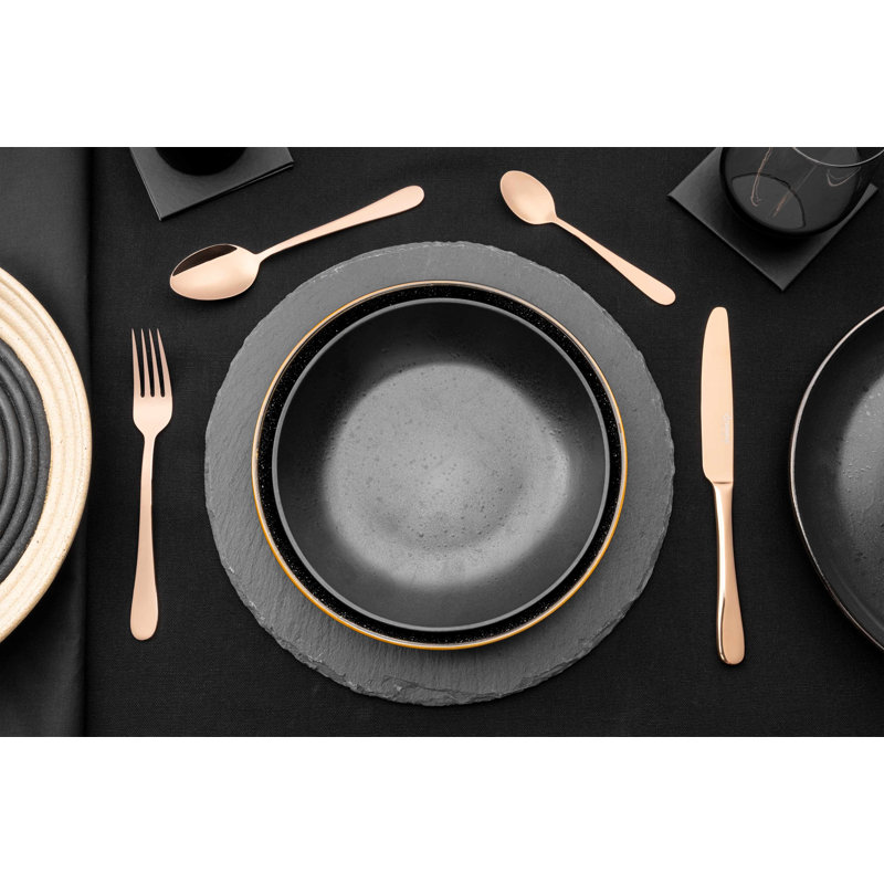 Grunwerg Cutlery 16 Piece Windsor Coloured, 18/10 Stainless Steel Cutlery Set, Service for 4, Copper