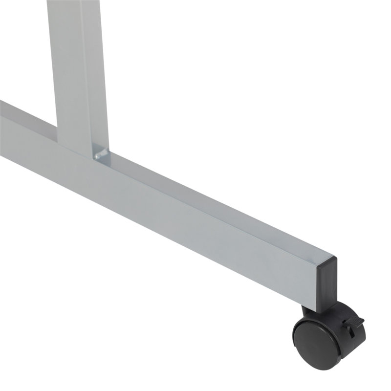 Couto Adjustable Glass Top Metal Base Drafting Table, Silver