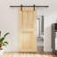 vidaXL Sliding Door Natural and Black 85 x 210 cm Solid Pine Wood-133257601-133257661-133257666