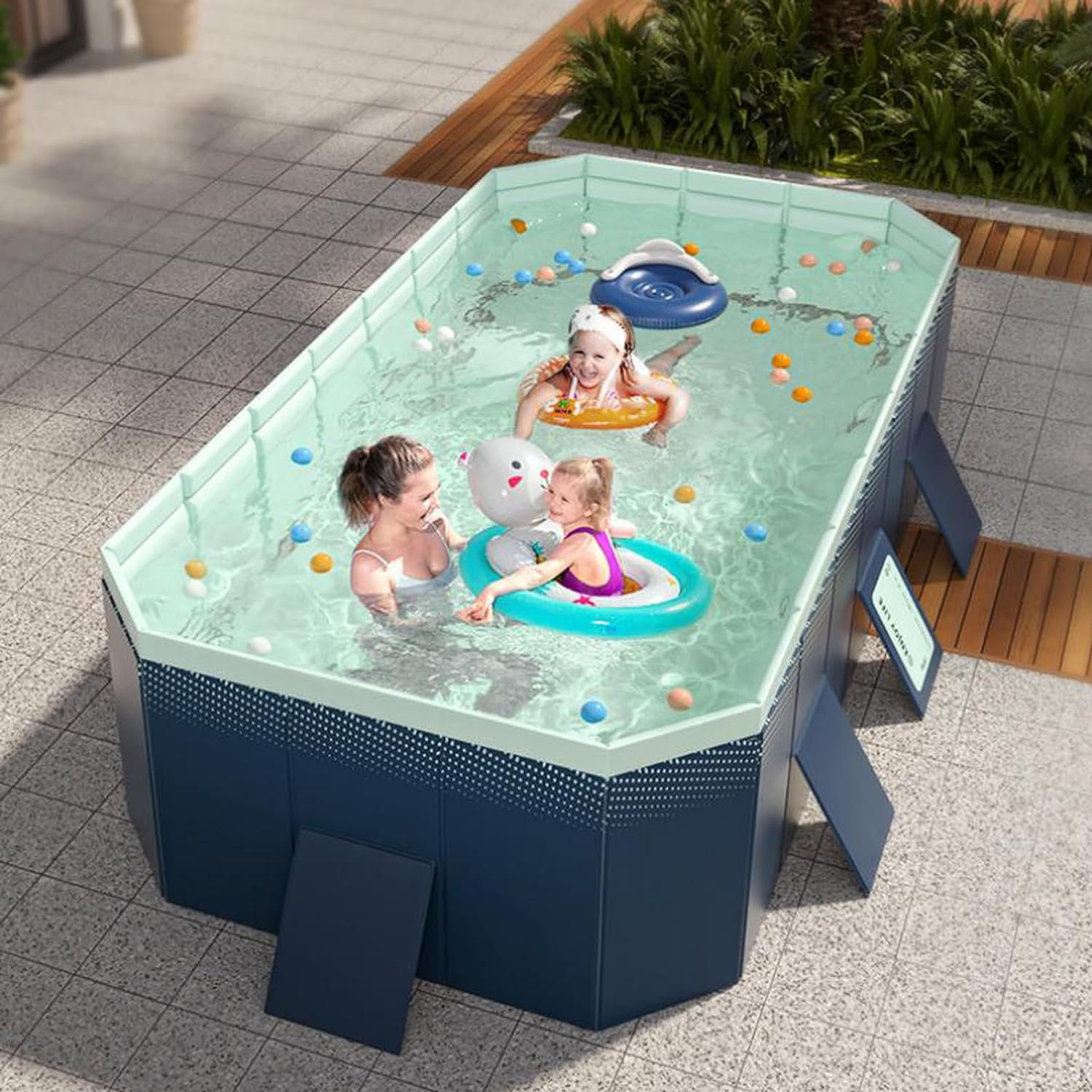 Utibia Piscine pliable et non gonflable pour adultes en famille ...