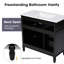 Meuble-lavabo 36 po avec lavabo, armoire de salle de bain noire avec tiroirs, structure solide et panneau de fibres à densité moyenne