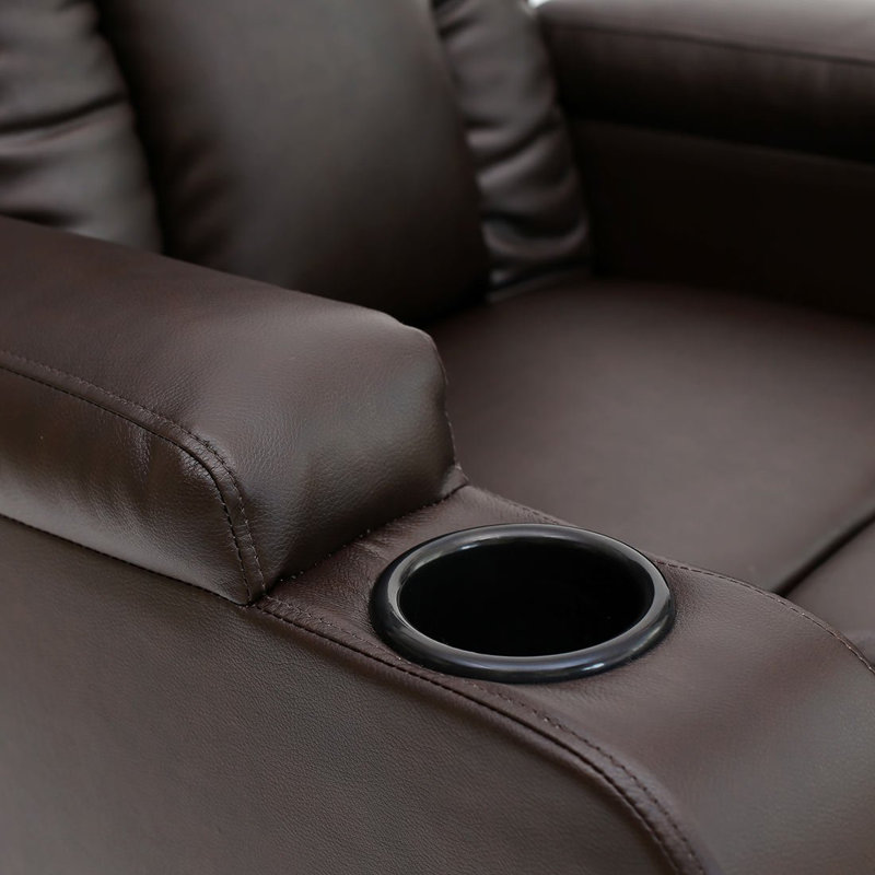 Adells Bonded Leather Manual Recliner, Brown