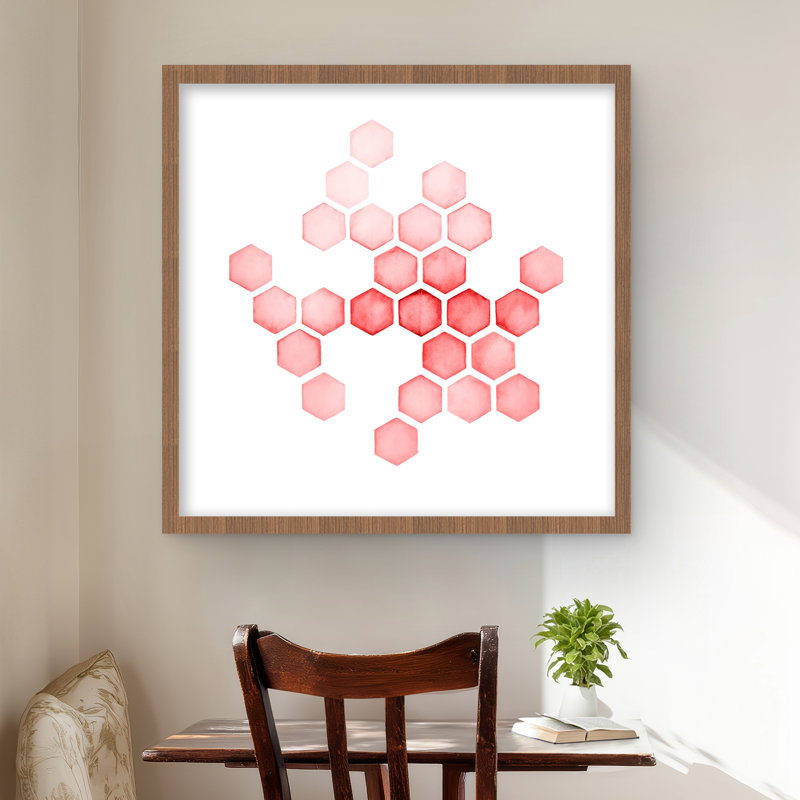 Alvéole rouge - reproduction encadrée mat pour motifs de décoration intérieure, H 24 po x l 24 po, Brun