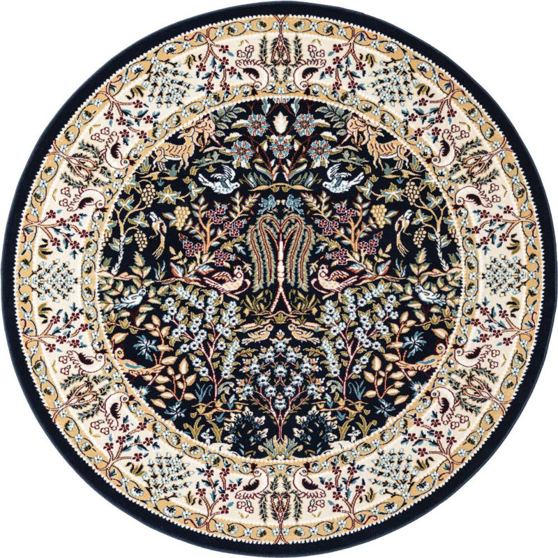 Tapis traditionnel Kelayeh couleur marin