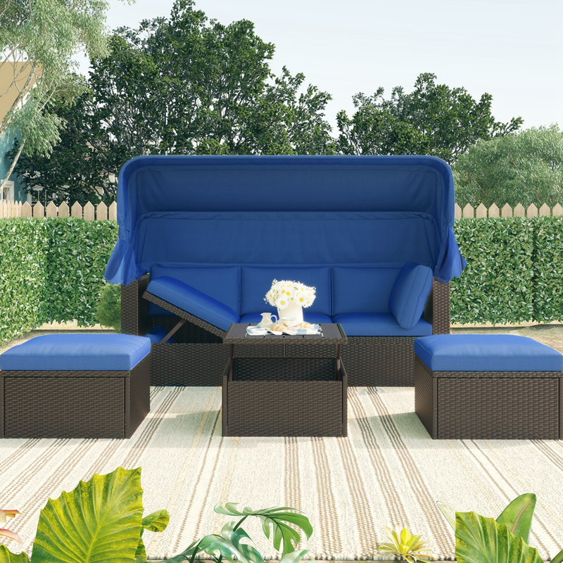 Ensemble de chaises longues d'extérieur Crenwick, Bleu