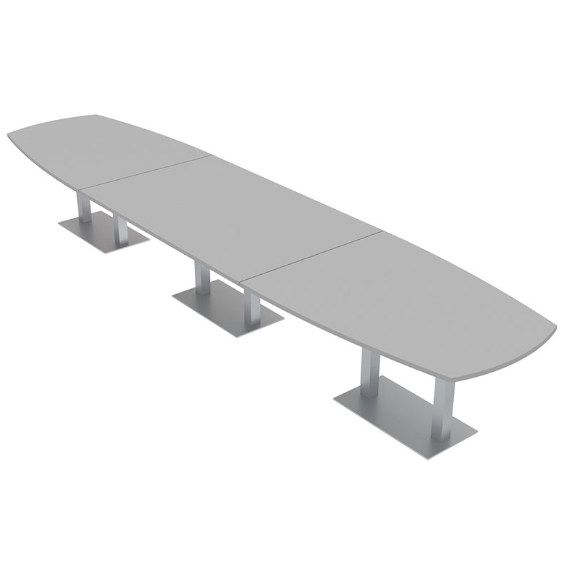 Table de conférence Arc Boat, Argent argent, H 30 po x l 192 po x P 48 po, Brouillard gris