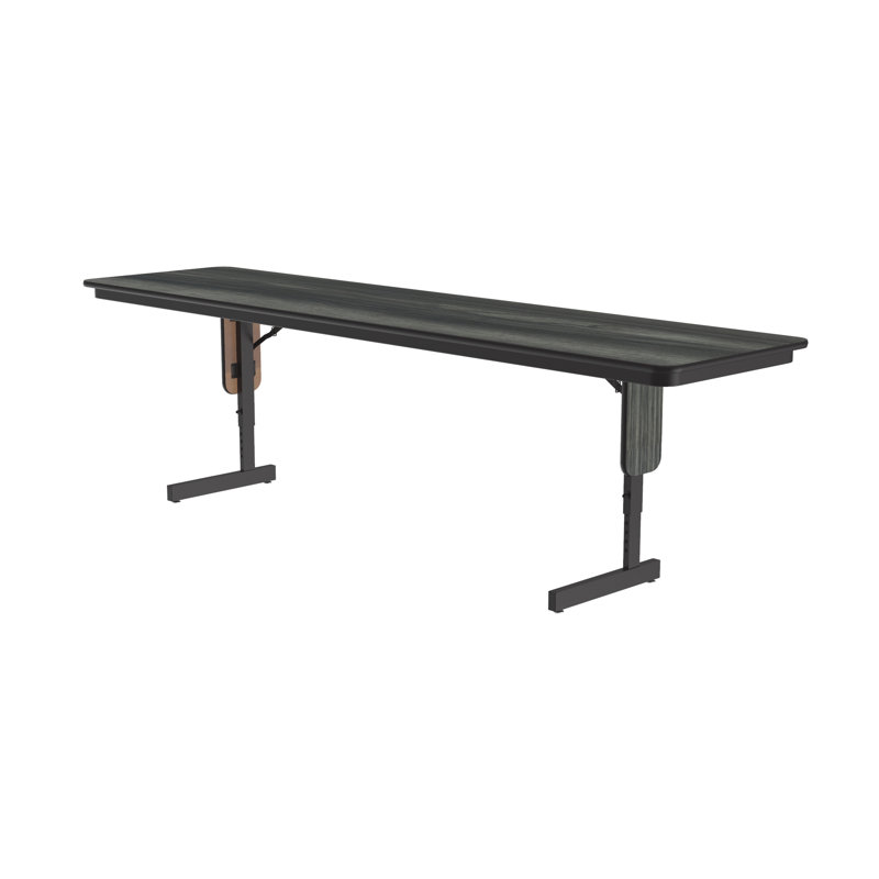 Rectangle Height Adjustable Modular Training Table, New England Driftwood, 30" H x 72" L x 24" W