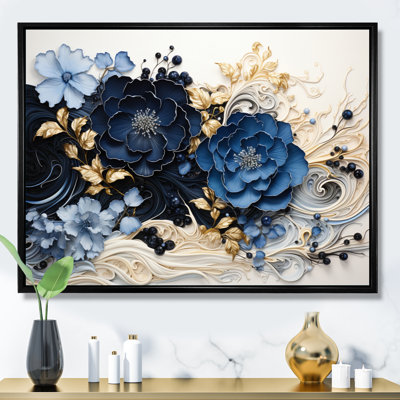 Encre bleue bleue WildFloers, encre liquide I - fleurs modernes