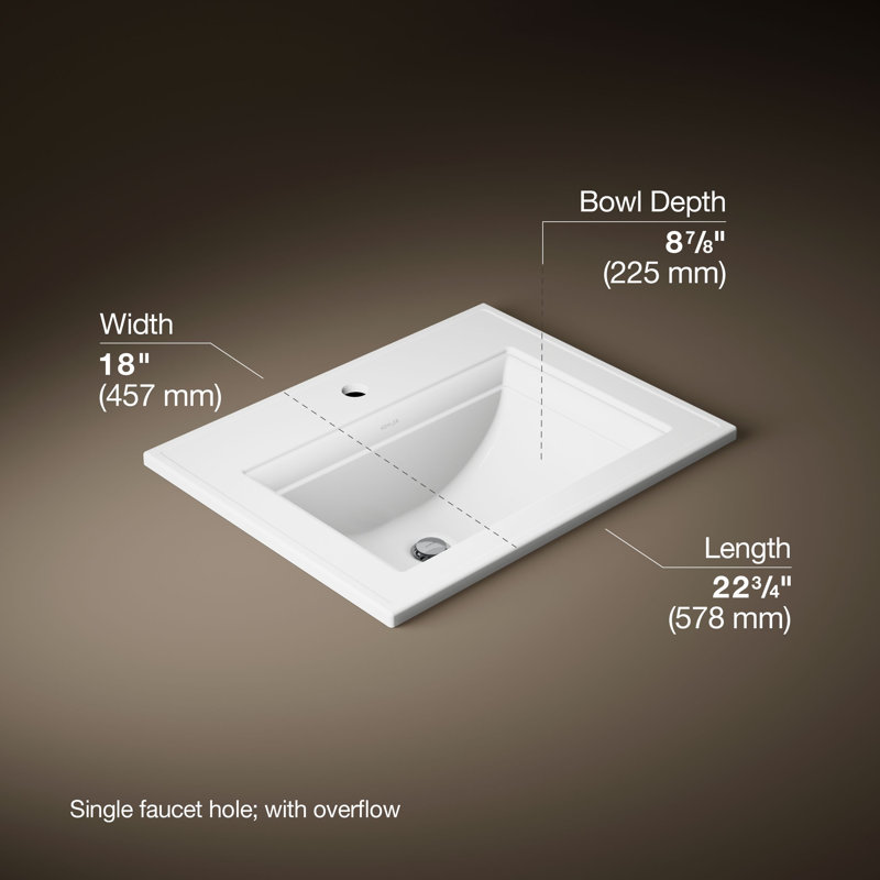 Memoirs® Stately Drop-in Bathroom Sink, White, Single Hole