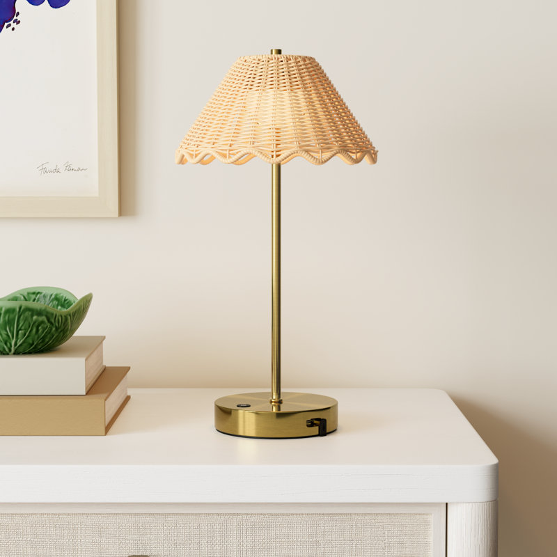 Stevie Cordless Table Lamp, Antique Brass