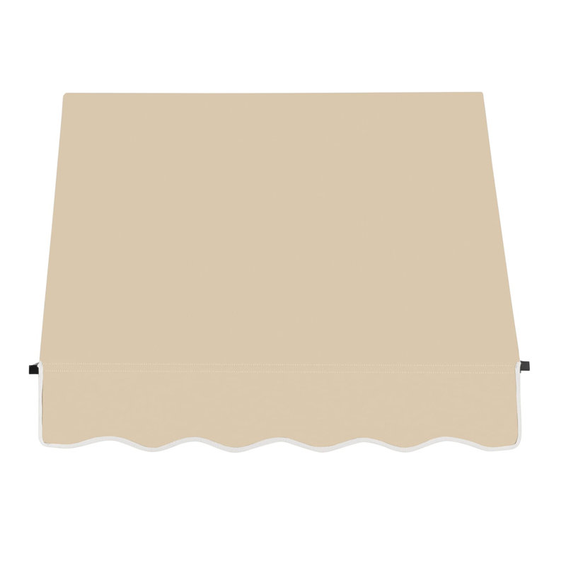 Awntech Santa Fe Acrylic Fabric Fixed Awning with Iron Rope Arms, Tan, 44" H x 40.5" W x 36" D