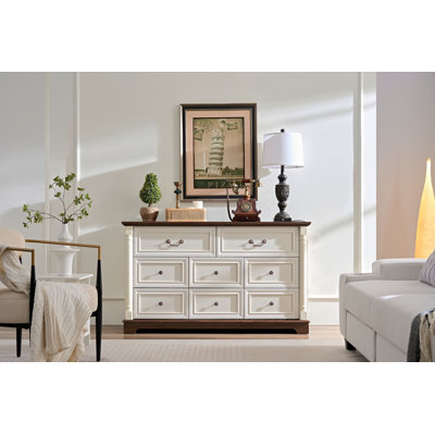 Commode 8 tiroirs en bois rustique pour le rangement de la chambre et du salon | Idée de cadeau