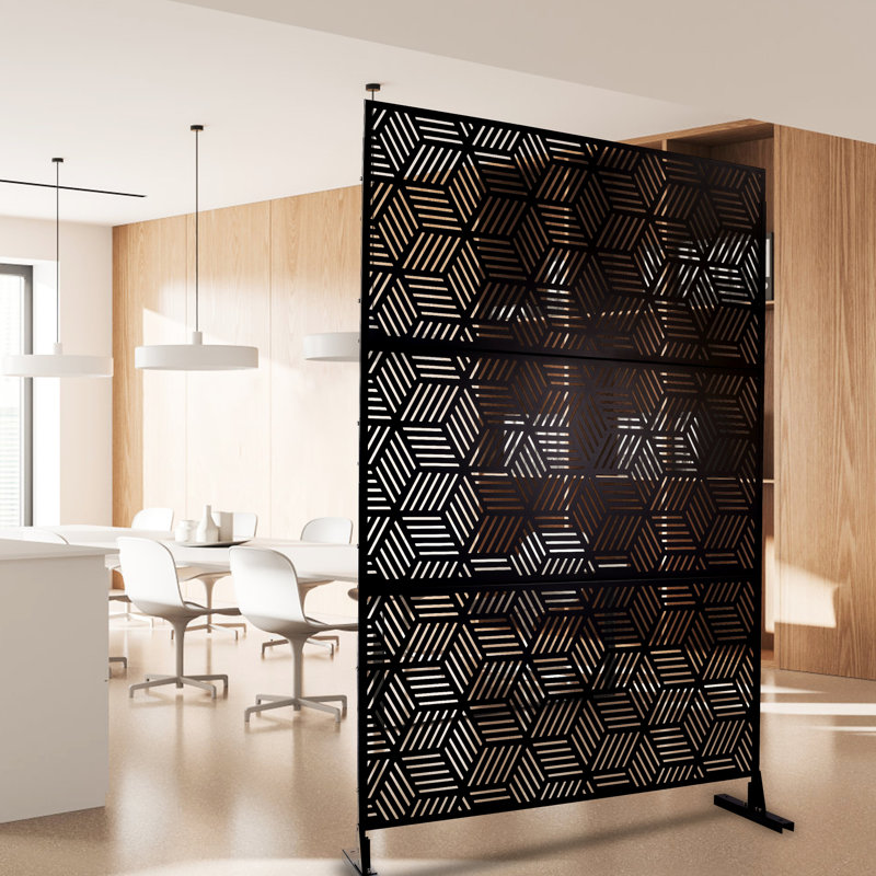 Écran d'intimité en métal H 76 po en métal - autoportant pour l'extérieur et l'intérieur. Idéal jardins, terrasses. , Rouille - Design pour terrasse, patio, balcon. Rouille, élégant, rehausse l'intérieur et l'extérieur
