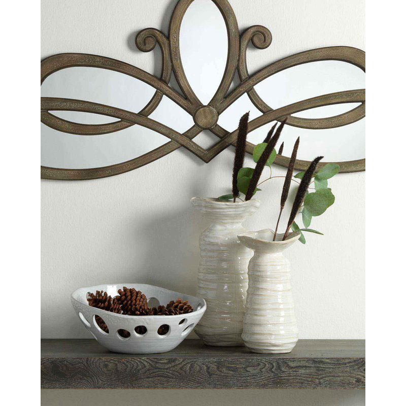 White Ceramic Asymmetric Bowl with Cutout Design