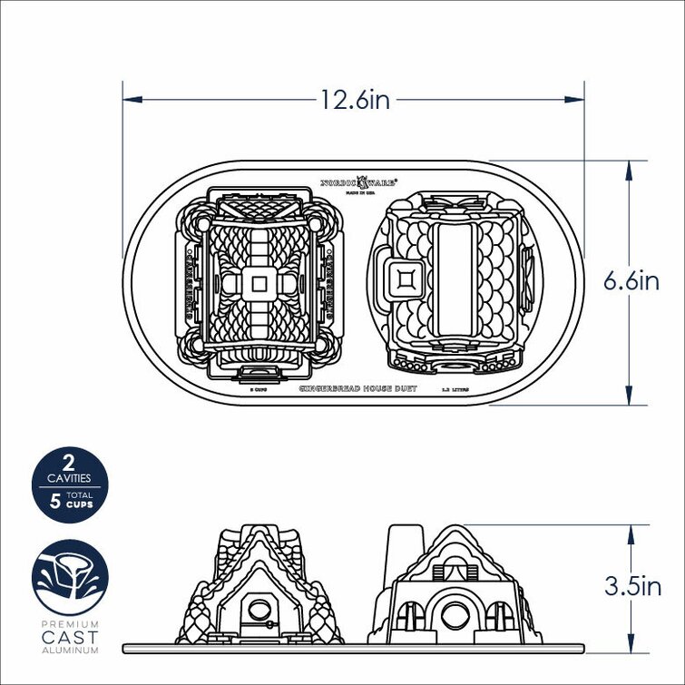 Nordic Ware Gingerbread House Duet Pan, Nonstick