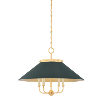 Clivedon Chandelier in Aged Brass/Soft Studio Green by Mark D. Sikes