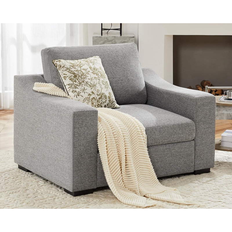 Stutsman Upholstered Chair And A Half, Tan Polyester Blend