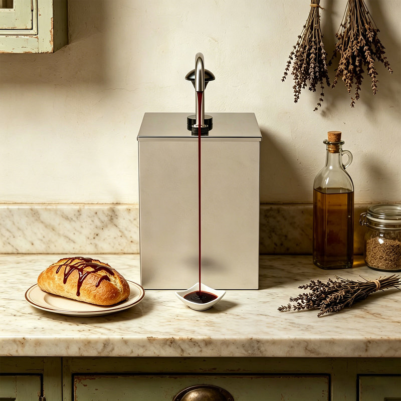 Distributeur de sauce en acier inoxydable de 4,2 pte avec réservoir à condiments en acier inoxydable pour restaurant Buffet