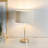 Charlie Gold Stem Metal Table Lamp with Natural with Gold Inner Lamp Shade and LED Bulb-2063244372-2063244392-2063244394