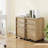 Natural Oak 3-Drawer Rolling Wood File Cabinet with 4 Casters & 2 Locking Wheels, Under Desk Mobile Printer Stand with Large File Drawer for Home Office Storage