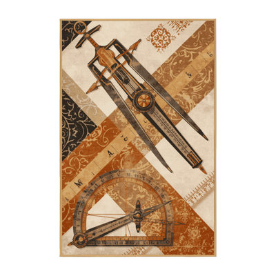 Soft Plush Ristaino Protractor Compass Classic Oriental Area Rug in Brown – LightBrown Binding