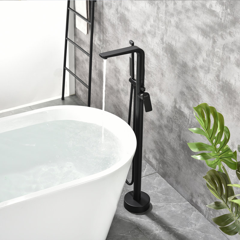 Bec de baignoire fixé au sol, Noir