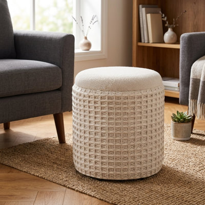 Modern Dark Grey 40cm Ottoman Footstool Pouffe With Storage for Living Room or Bedroom