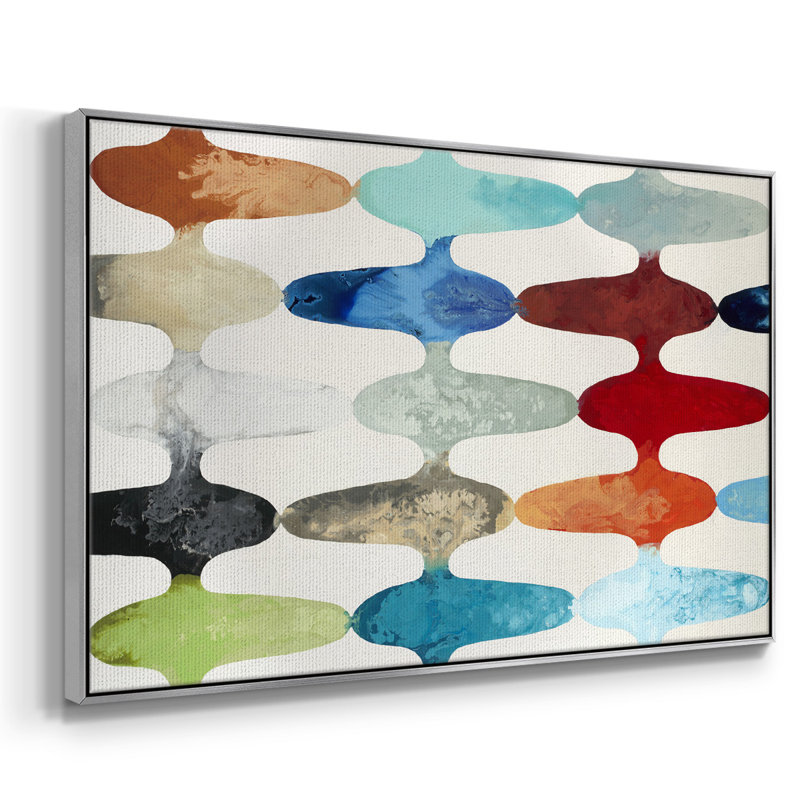 " Ever Flowing ", Silver Floater Framed Canvas, 17" H x 25" W x 2" D