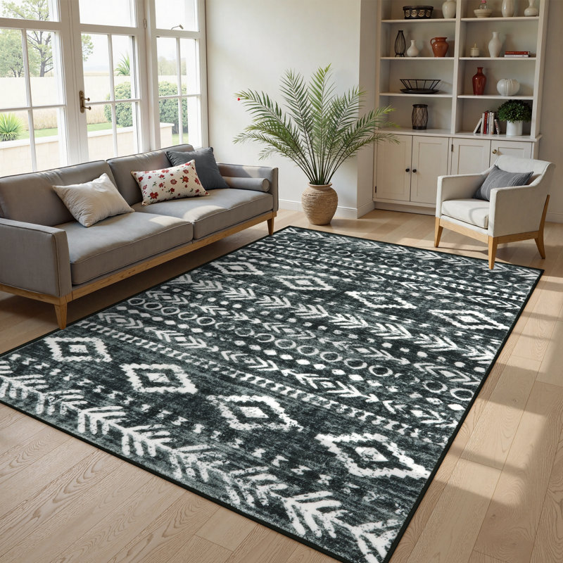 Washable Area Rugs Living Room Rug Large Boho Area Carpet for Living Room, Rectangle 5' x 7'