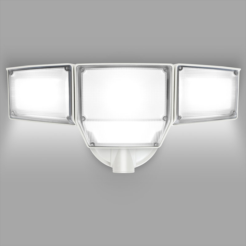 1 projecteur d'extérieur résistant aux intempéries à 3 têtes, Blanc