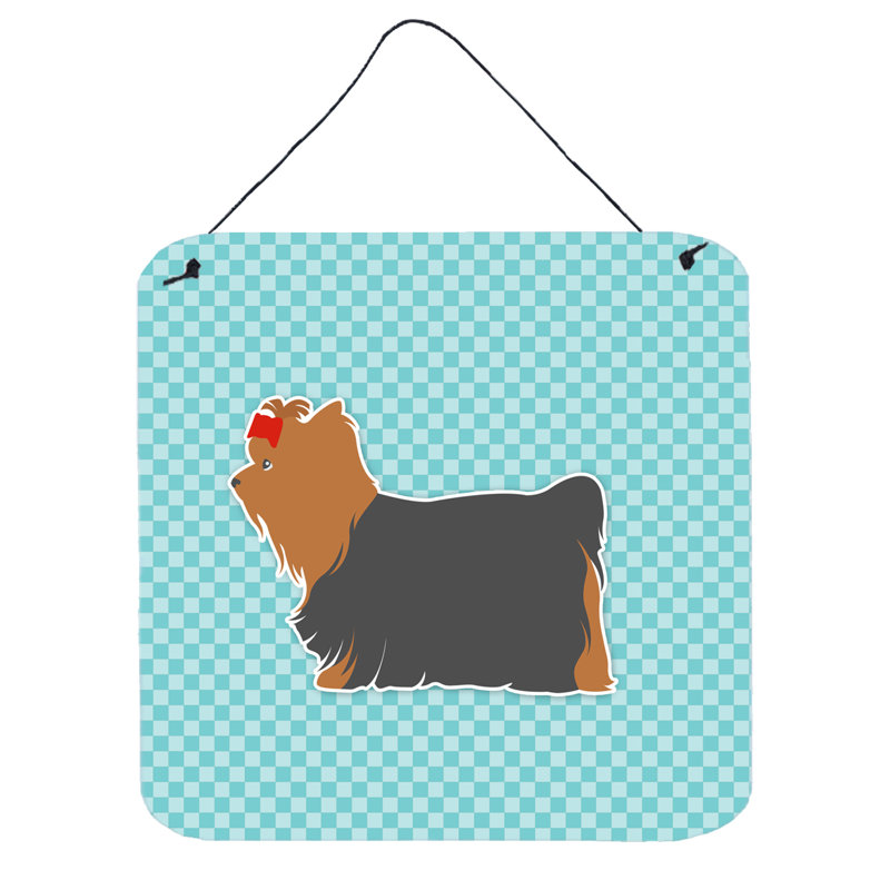 Décoration murale terrier yorkie yorkshire, Bleu