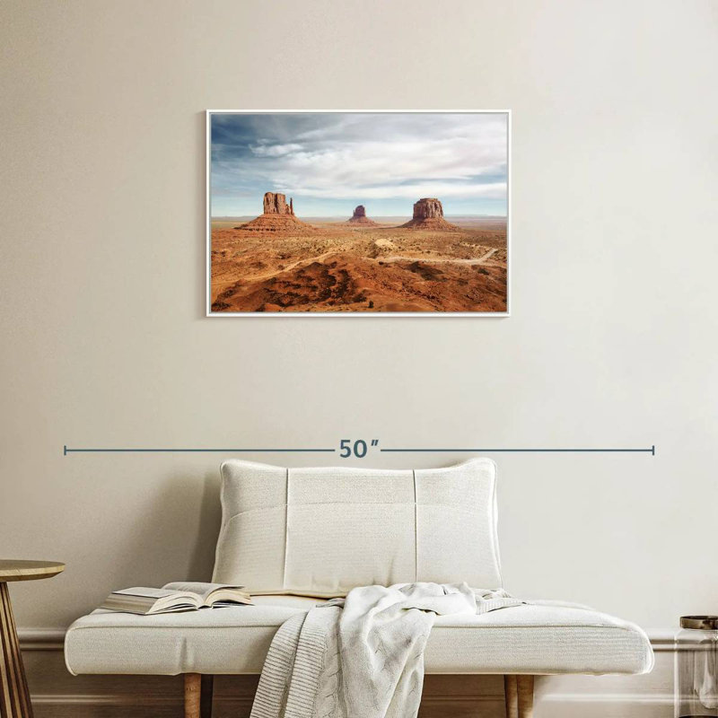 Arizona Monument Valley, Cadre flottant blanc, 31 po x 21 po