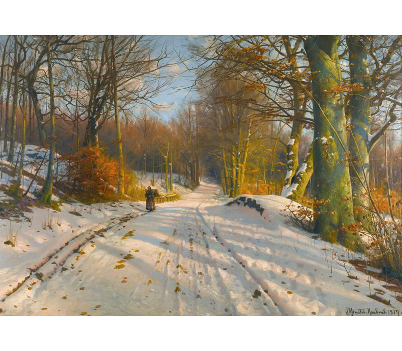 «Winter Landscape» par Peder Mork Mornsted - Art mural sur toile tendue avec châssis, H 33 po x l 48 po
