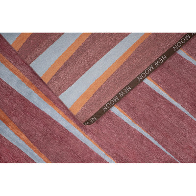 Gammon Geometric Area Rug in Eggplant/Sky Blue/Coral Red
